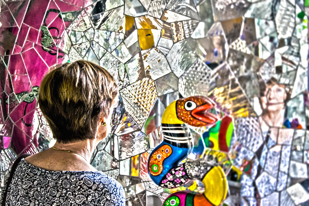 The Woman, Her Reflection And The Snake