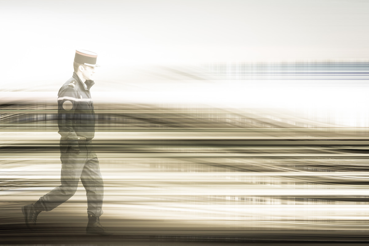 Mountain Landscape With Policeman